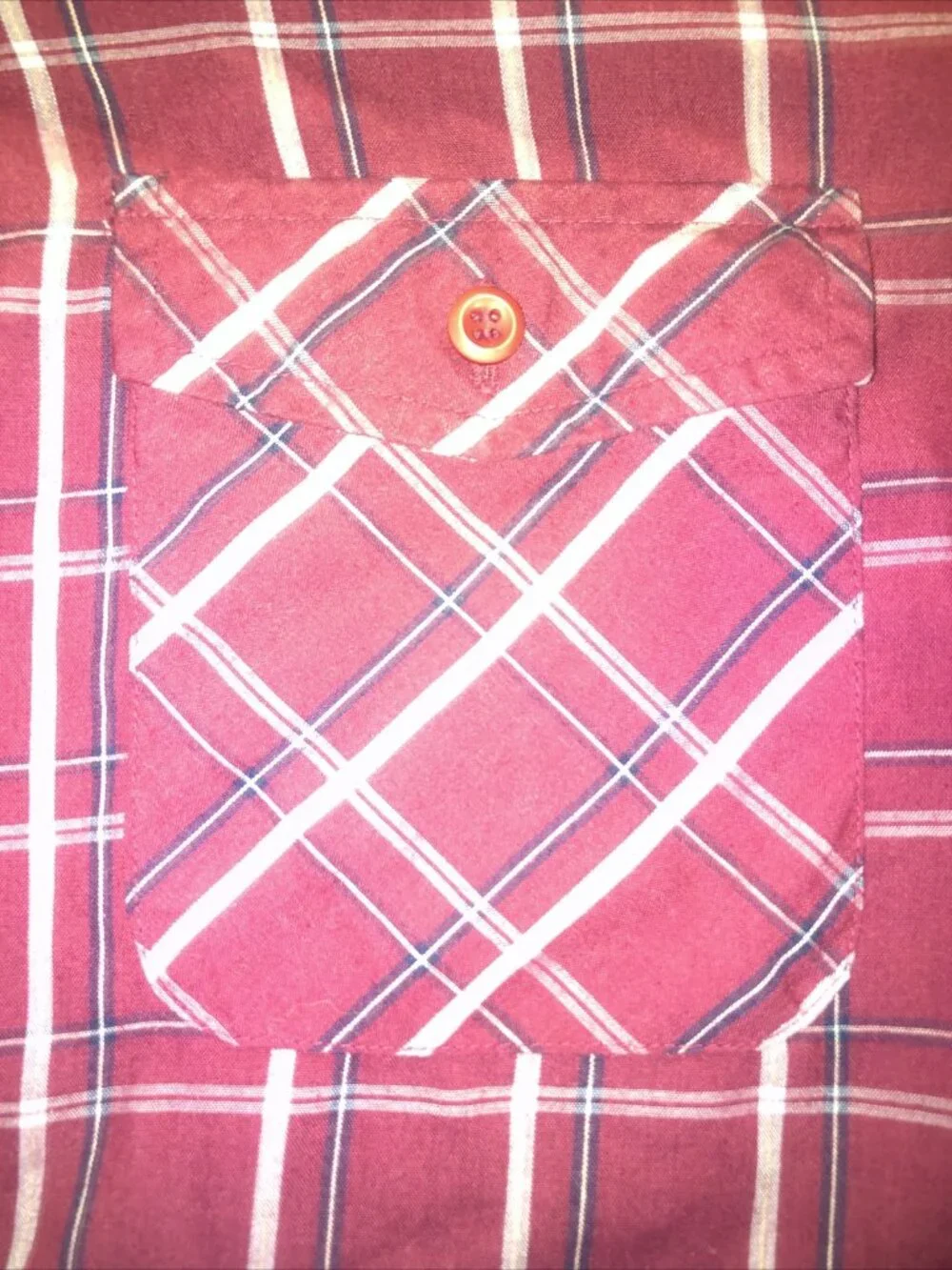 Levi's Button Up Shirt Mens XL Red Standard Fit Plaid Pockets Cotton Polyester -